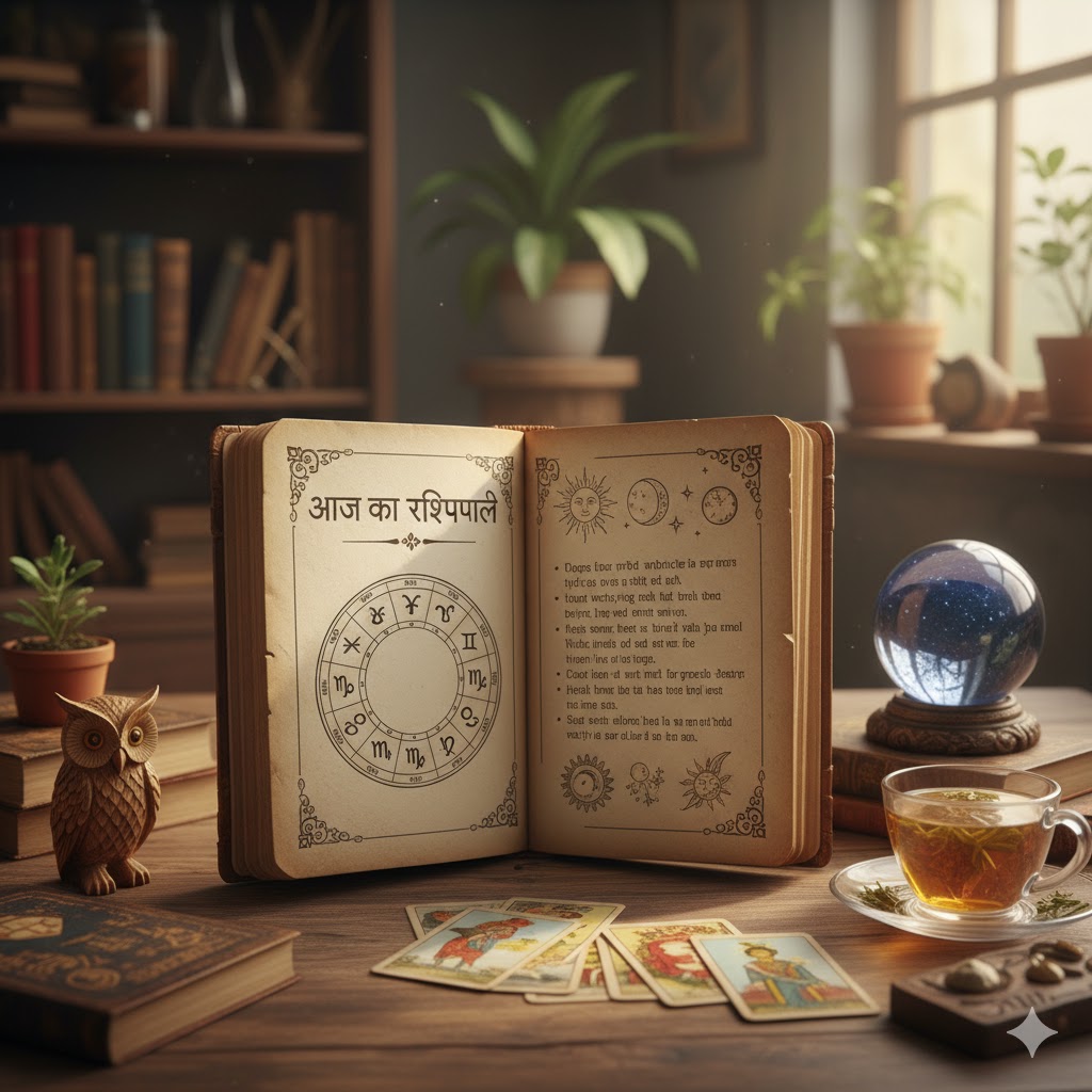 Astrology book with tarot cards